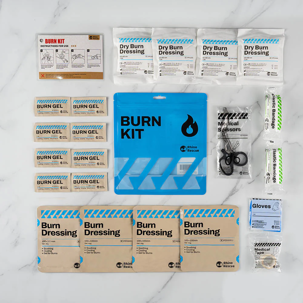 Burn Kit --- FDA/CE Burn Kit Packs 4×4 Dressings & Sterile Gel, Stops Sunburn-Flame-Chemical-Electric & Combat Burns, Rhino Rescue™ Grab-and-Go Lifesaver - Image 10