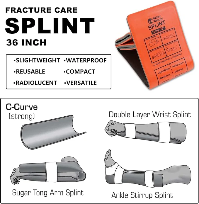 Rhino Rescue™ First Aid Splint Medical Splint Kits Folded for Bone Fractures Keep Bones in Position (Folded) - Image 15