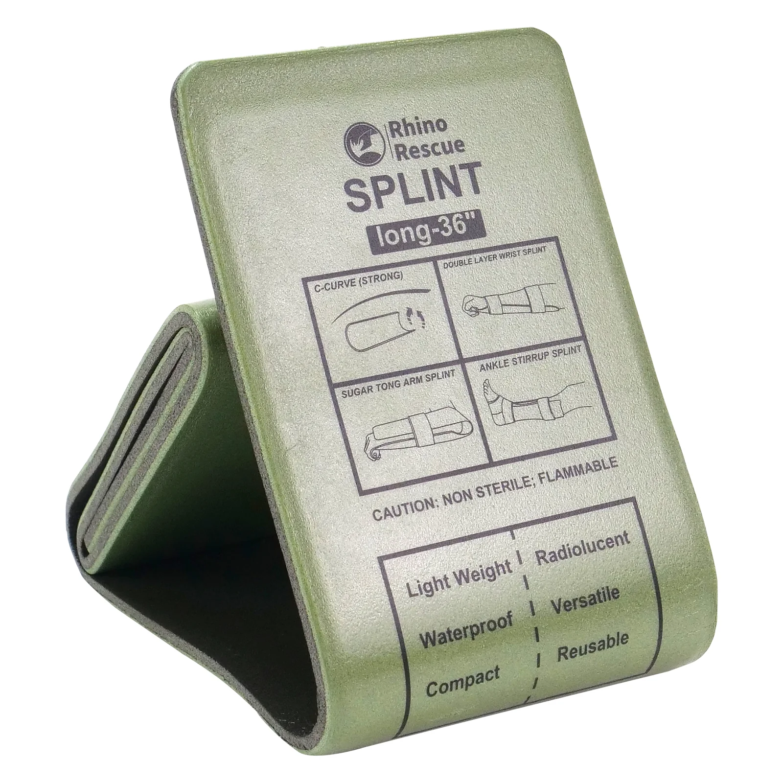 Rhino Rescue™ First Aid Splint Medical Splint Kits Folded for Bone Fractures Keep Bones in Position (Folded) - Image 16