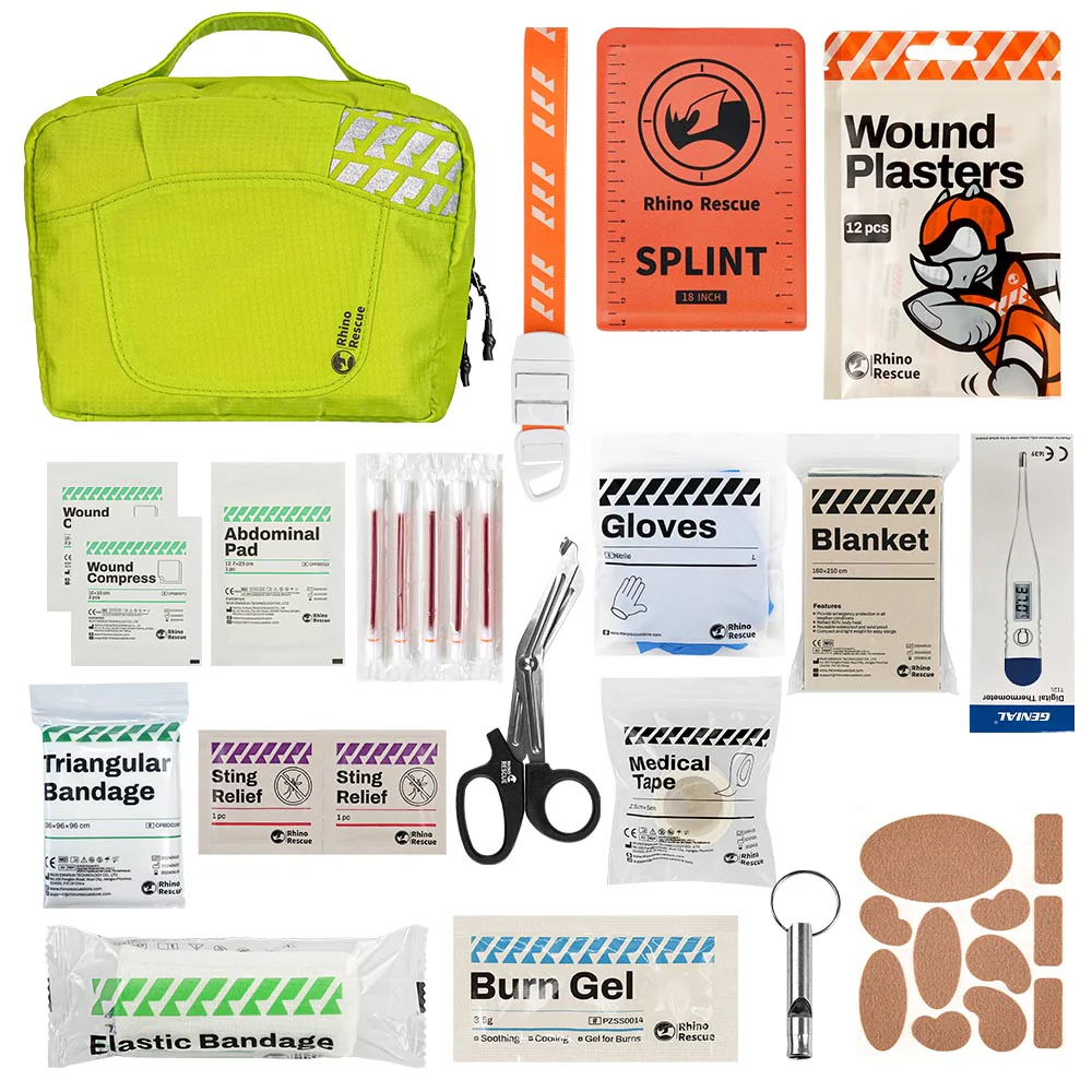 Outdoor Camping First Aid Kit A Version Fluorescent Green - Rhino Rescue™ Survival First Aid Kits & Supplies - FDA CE Approved - Image 12