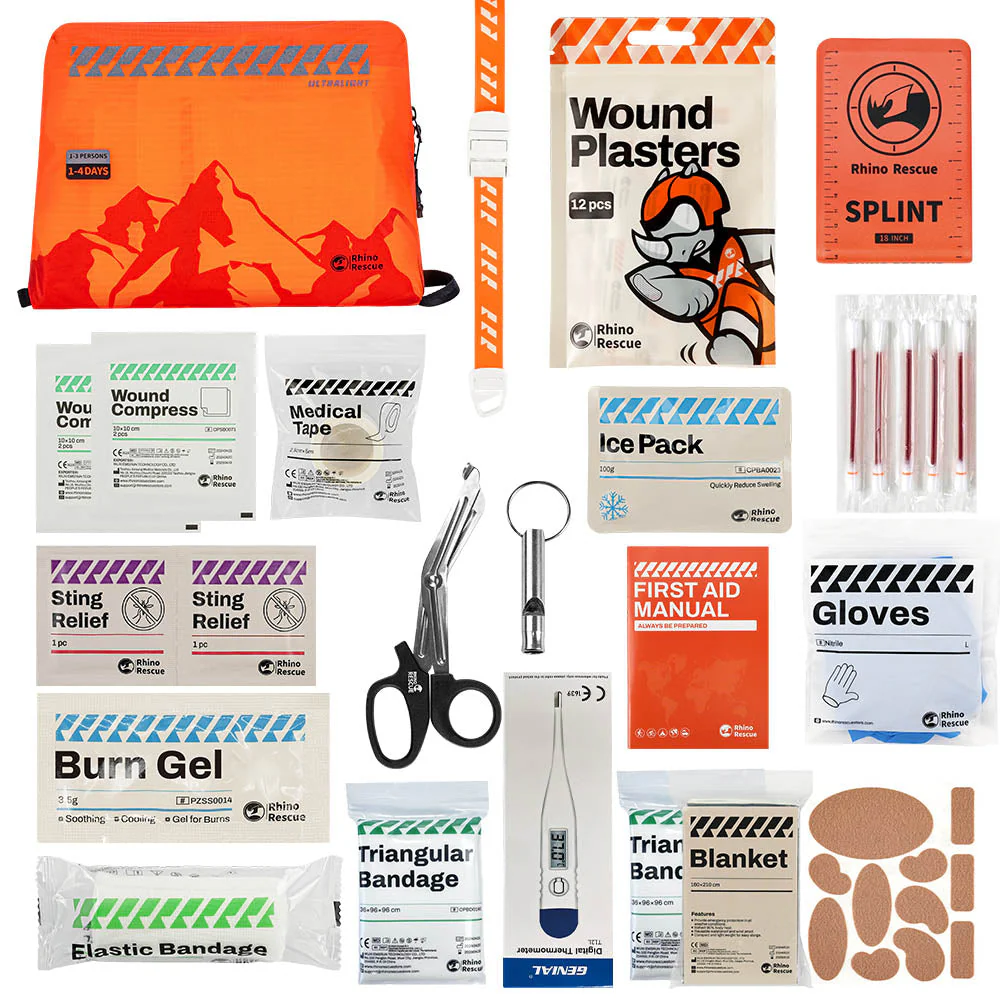 Rhino Rescue™ Survival First Aid Kits & Supplies Outdoor Camping First Aid Kit B Version Orange - FDA CE Approved - Image 9