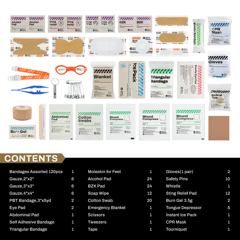 All-Purpose First Aid Kit 266/350 pc, Quick-Tilt Shelves Medical Box for Family, School & Outdoor - Image 3