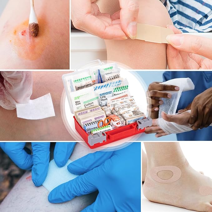 All-Purpose First Aid Kit 266/350 pc, Quick-Tilt Shelves Medical Box for Family, School & Outdoor - Image 6