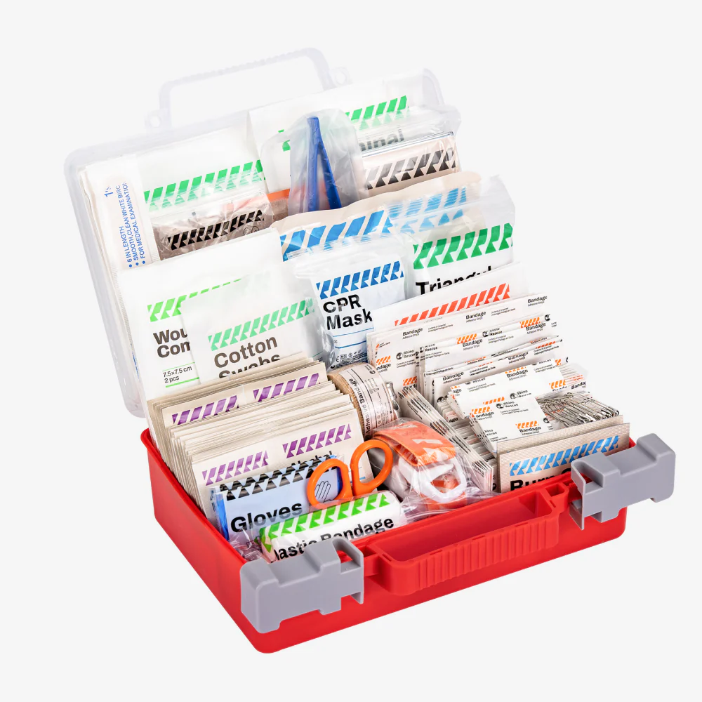 All-Purpose First Aid Kit 266/350 pc, Quick-Tilt Shelves Medical Box for Family, School & Outdoor - Image 9