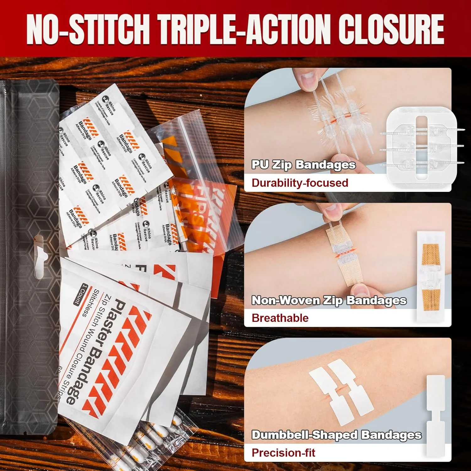 Triple-Action Wound Closure Kit –  3/5/10 Packs, Stitch-Free Healing System for Outdoors & Home - Image 7